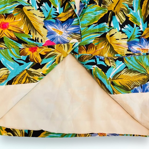 Vintage Adolfo International Oversized Linen Tropical Print Blazer SZ L - Picture 7 of 11